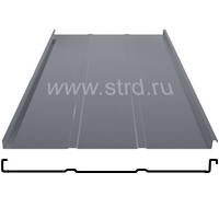 Фальцевая панель фальц двойной стоячий Line 625/550мм Satin 0.5мм RAL 7024 (серый) Grand Line